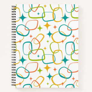 Mid-Century Modern Atomic Sparkle Retro Notebook