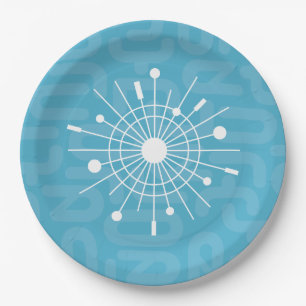 Mid Century Modern Atomic Sputnik Snowflake MOD Paper Plate