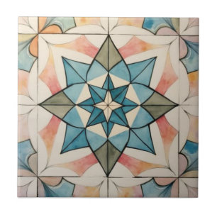 Mid Century Modern Atomic Starburst Pattern Tile