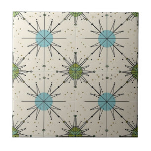 Mid Century Modern Atomic Starburst Pattern Tile