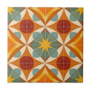Mid Century Modern Atomic Starburst Pattern Tile