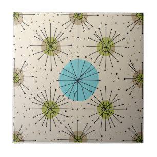 Mid Century Modern Atomic Starburst Pattern Tile