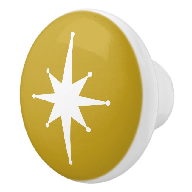 Mid Century Modern Atomic Starburst Retro Minimal Ceramic Knob (Right)