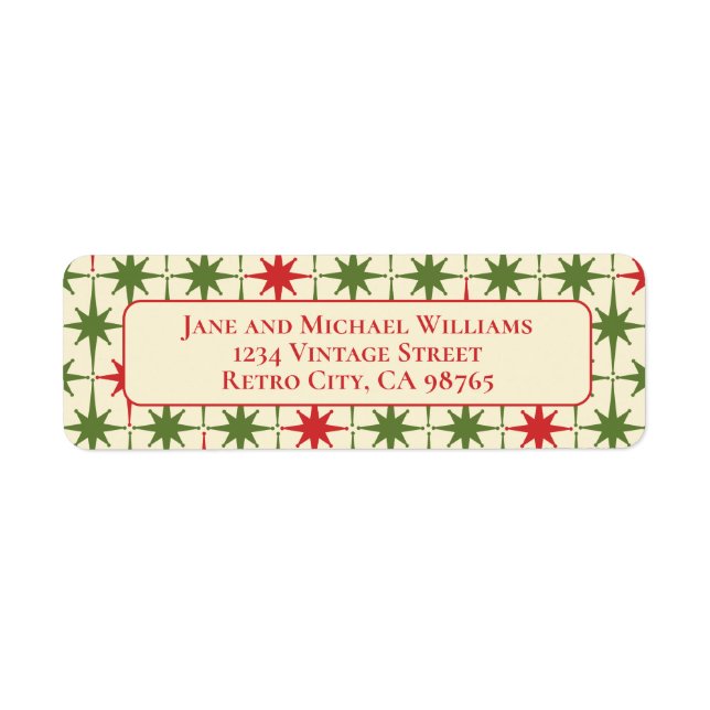 Mid Century Modern Atomic Stars Retro Christmas (Front)