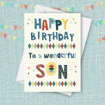 Mid-Century Modern Atomic Vintage Son Birthday Card<br><div class="desc">Celebrate your son's birthday in true retro style with this mid-century modern atomic birthday card! This groovy card features a bold, atomic-inspired design with a vintage flair, perfect for the son who appreciates a touch of throwback cool. The card's vibrant colours and eye-catching patterns will instantly transport him back to...</div>