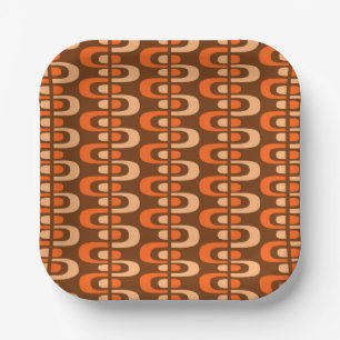Mid-Century Modern Atomic Zipper Pattern Paper Plate