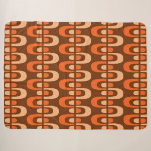 Mid-Century Modern Atomic Zipper Pattern Sherpa Blanket