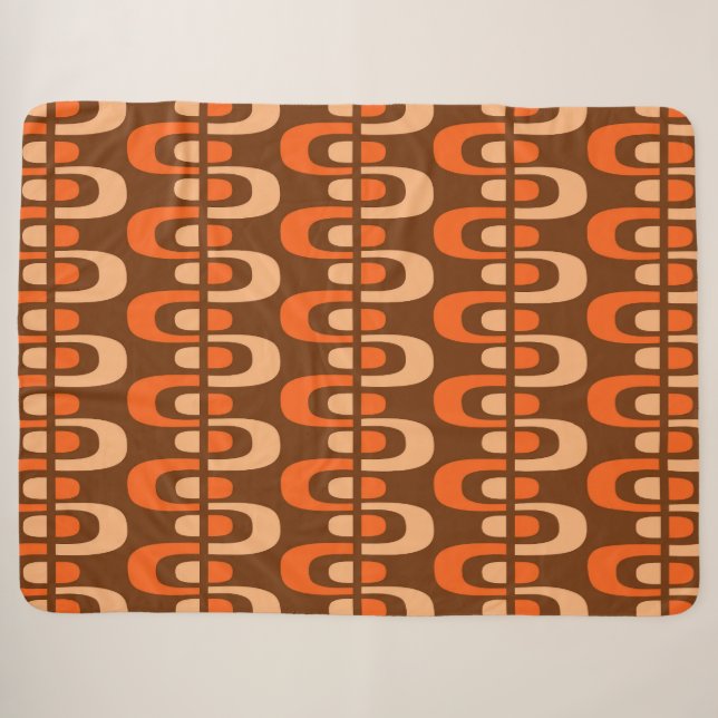 Mid-Century Modern Atomic Zipper Pattern Sherpa Blanket (Front (Horizontal))
