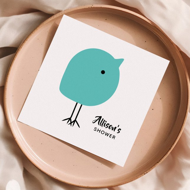 Mid Century Modern Baby Bird Napkin Baby Shower (Creator Uploaded)