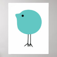 Mid-Century Modern Baby Chick Nursery Art Poster