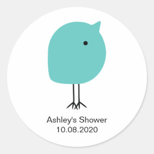 Mid-Century Modern Baby Chick Sticker for Shower