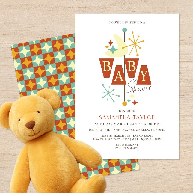 Mid-Century Modern Baby Shower Invitation  (Mid Century Modern Baby Shower - Gender Neutral )