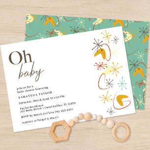 Mid-Century Modern Baby Shower Invitation 