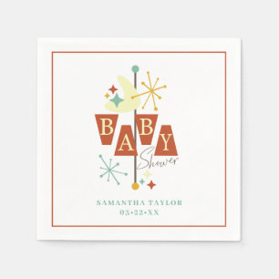 Mid-Century Modern Baby Shower Napkins 