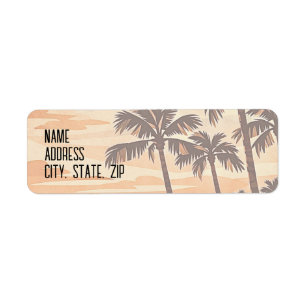 mid century modern beach Hawaii sunset palm trees