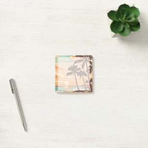 mid century modern beach Hawaii sunset palm trees Post-it Notes
