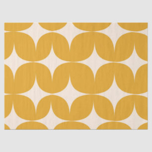 Mid Century Modern Beige Starbursts on Orange Tissue Paper