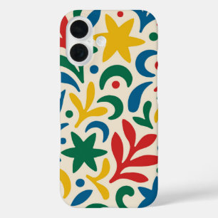 Mid Century Modern Biophilic Pattern iPhone 16 Case