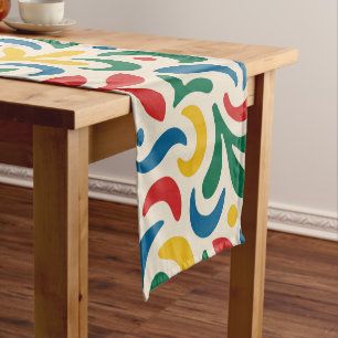 Mid Century Modern Biophilic Pattern Short Table Runner