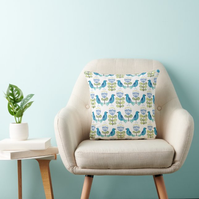 Mid-Century Modern Birds Cushion (Chair)