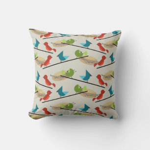 Mid Century Modern Birds Cushion