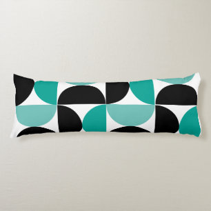 Mid-Century Modern Black white and mint Body Cushion