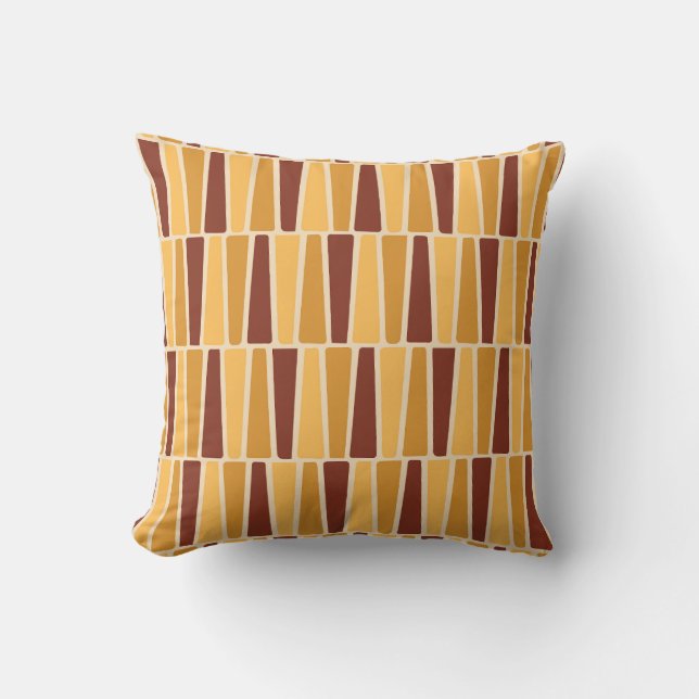 Mid Century Modern Blocks in Earthy Tones Cushion (Front)