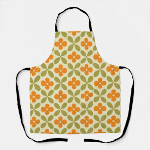 Mid‑Century Modern Blossoms Apron