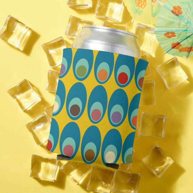 Mid-Century Modern Blue Eggs  Can Cooler (In Situ Summer)