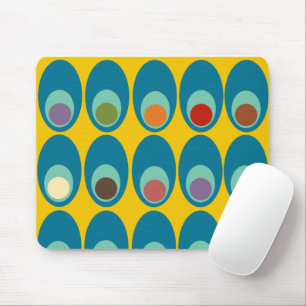 Mid-Century Modern Blue Eggs Mouse Mat