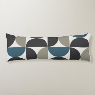 Mid-Century Modern Blue Gray Gunmetal     Body Cushion