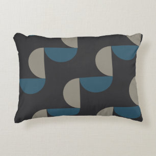 Mid-Century Modern Blue Gray Gunmetal Decorative Cushion