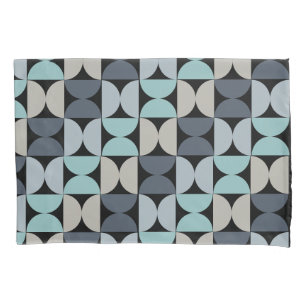 Mid-Century Modern blue green and grey   Pillowcase