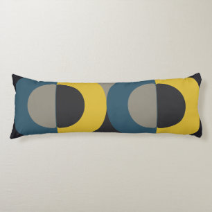 Mid-Century Modern Blue yellow Gunmetal Body Cushion