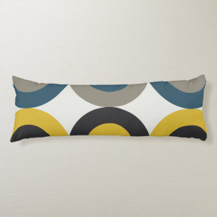 Mid-Century Modern Blue yellow Gunmetal   Body Cushion