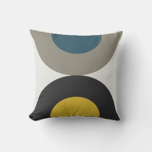 Mid-Century Modern Blue yellow Gunmetal Cushion