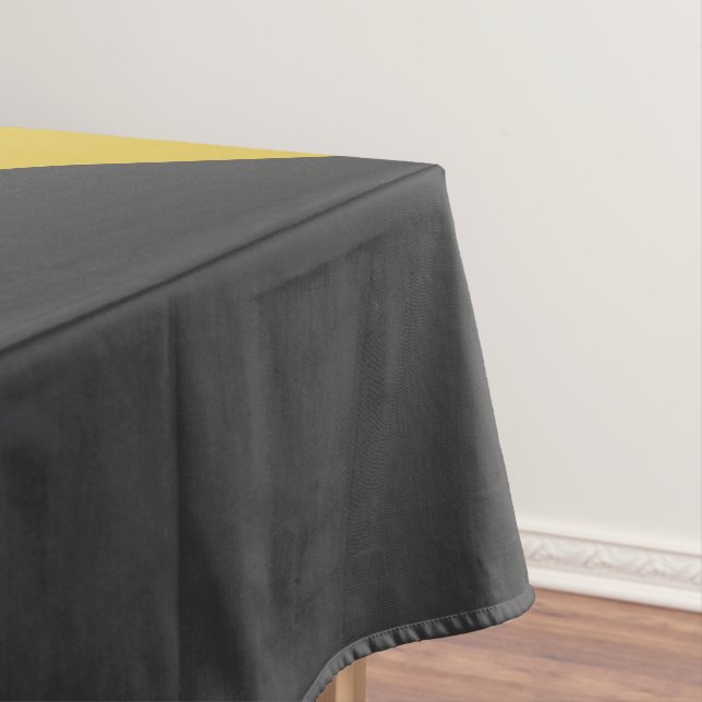 Mid-Century Modern Blue yellow Gunmetal     Tablecloth (In Situ)
