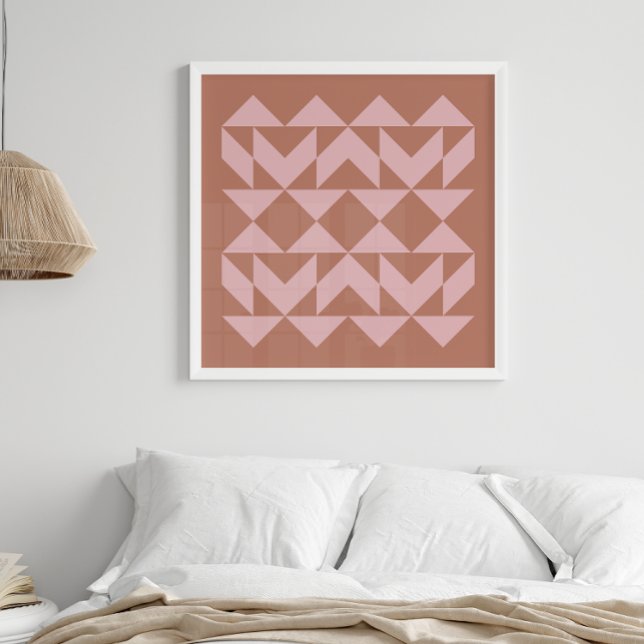 Mid Century Modern Blush Terracotta Geometric Pink Poster (Creator Uploaded)