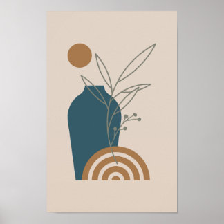 Mid century Modern  Boho Wall Art. Poster