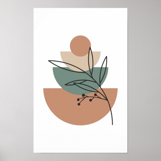 Mid century Modern  Boho Wall Art.  Poster (Front)