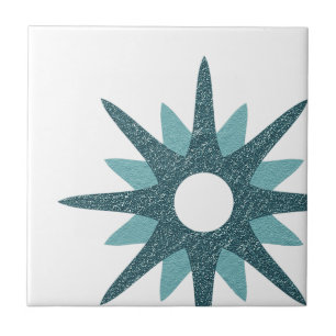 Mid-Century Modern Bold Turquoise Ceramic Tile