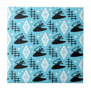 Mid Century Modern Boomerang Pattern Tile