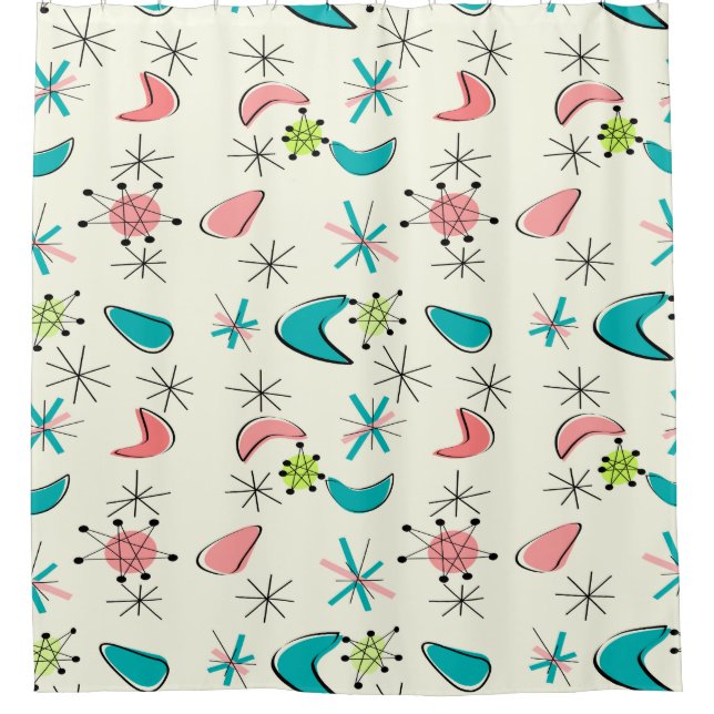 Mid-Century Modern Boomerangs ll  Shower Curtain (Front)