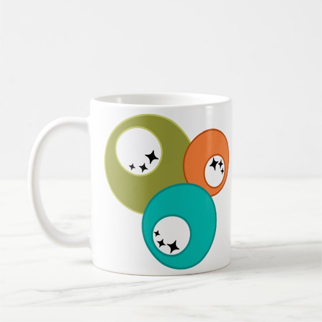 Mid-Century Modern Bowling Balls  Coffee Mug (Left)