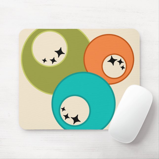 Mid-Century Modern Bowling Balls  Mouse Mat (With Mouse)