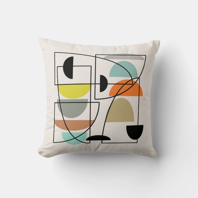 Mid Century Modern 'Bowls' Cushion (Front)