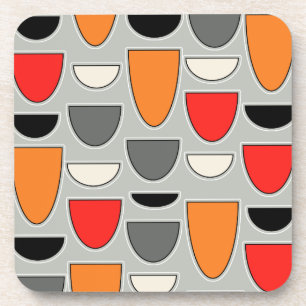 Mid Century Modern Bowls (Gray) Coaster