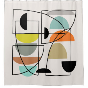 Mid Century Modern 'Bowls' Shower Curtain