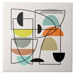 Mid Century Modern 'Bowls' Tile
