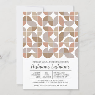 Mid Century Modern Bridal Shower Champagne Colours Invitation